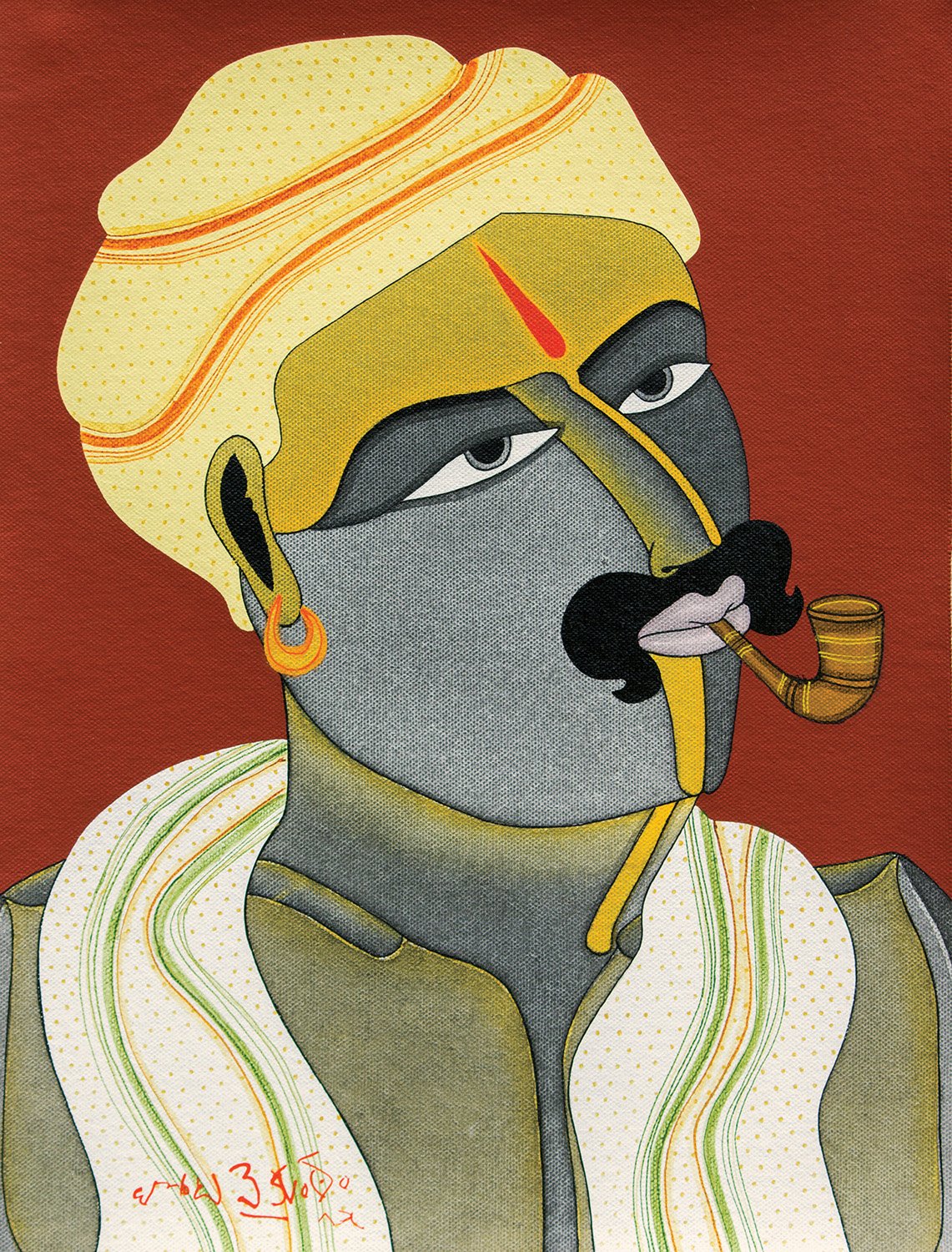 Untitled 1|T. Vaikuntam- Acrylic on Canvas, 2015, 16 x 12 inches