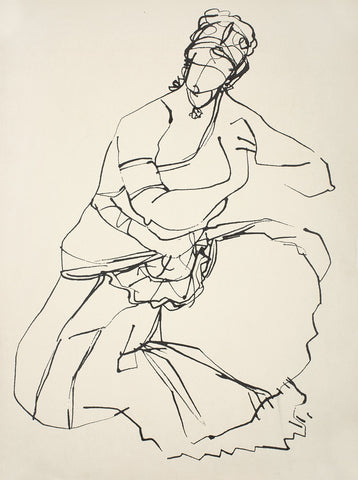 Performer 340|S. Mark Rathinaraj- Pen and Ink on Paper, , 21 x 11 inches