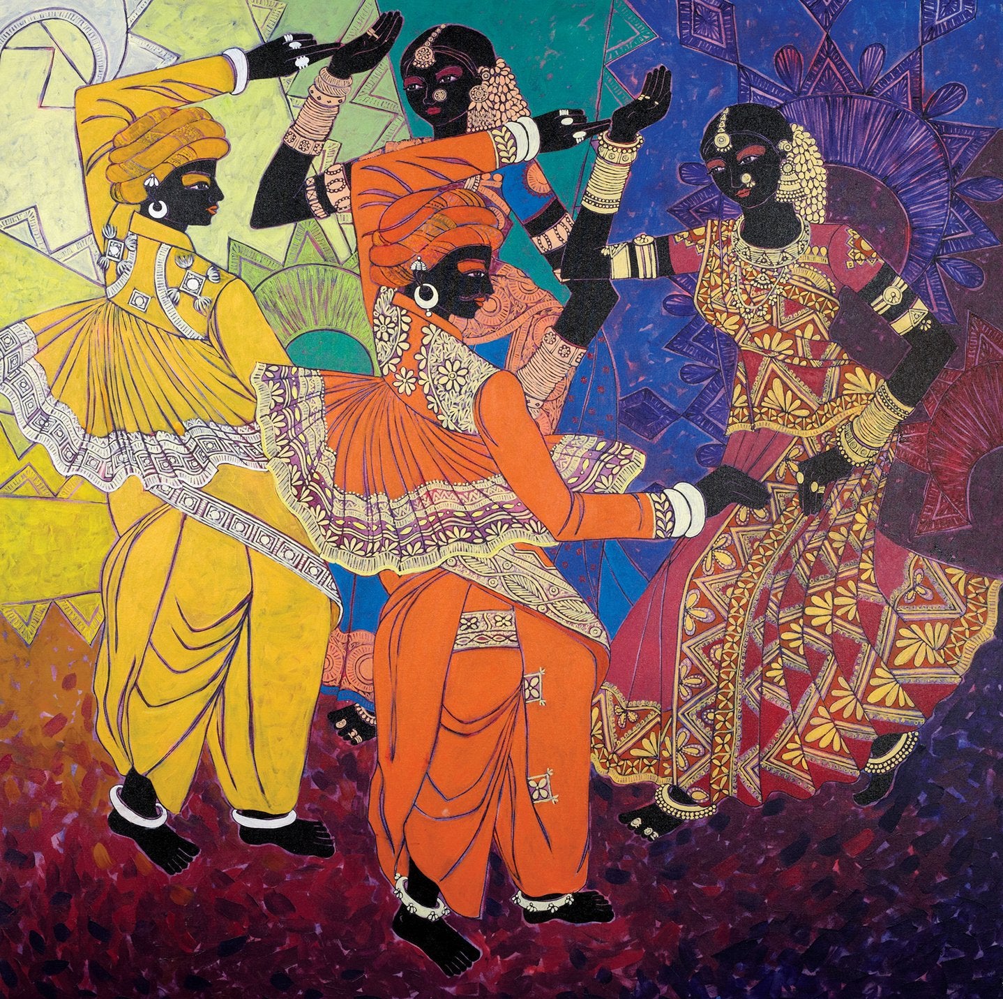Rhythm of the Seasons 18|Anuradha Thakur- Acrylic on Canvas, 2012, 48 x 48 inches