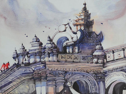 Highest Point 1|Kyaw Thu Win- Water Color on Board, 2014, 10.5 x 14.5 inches