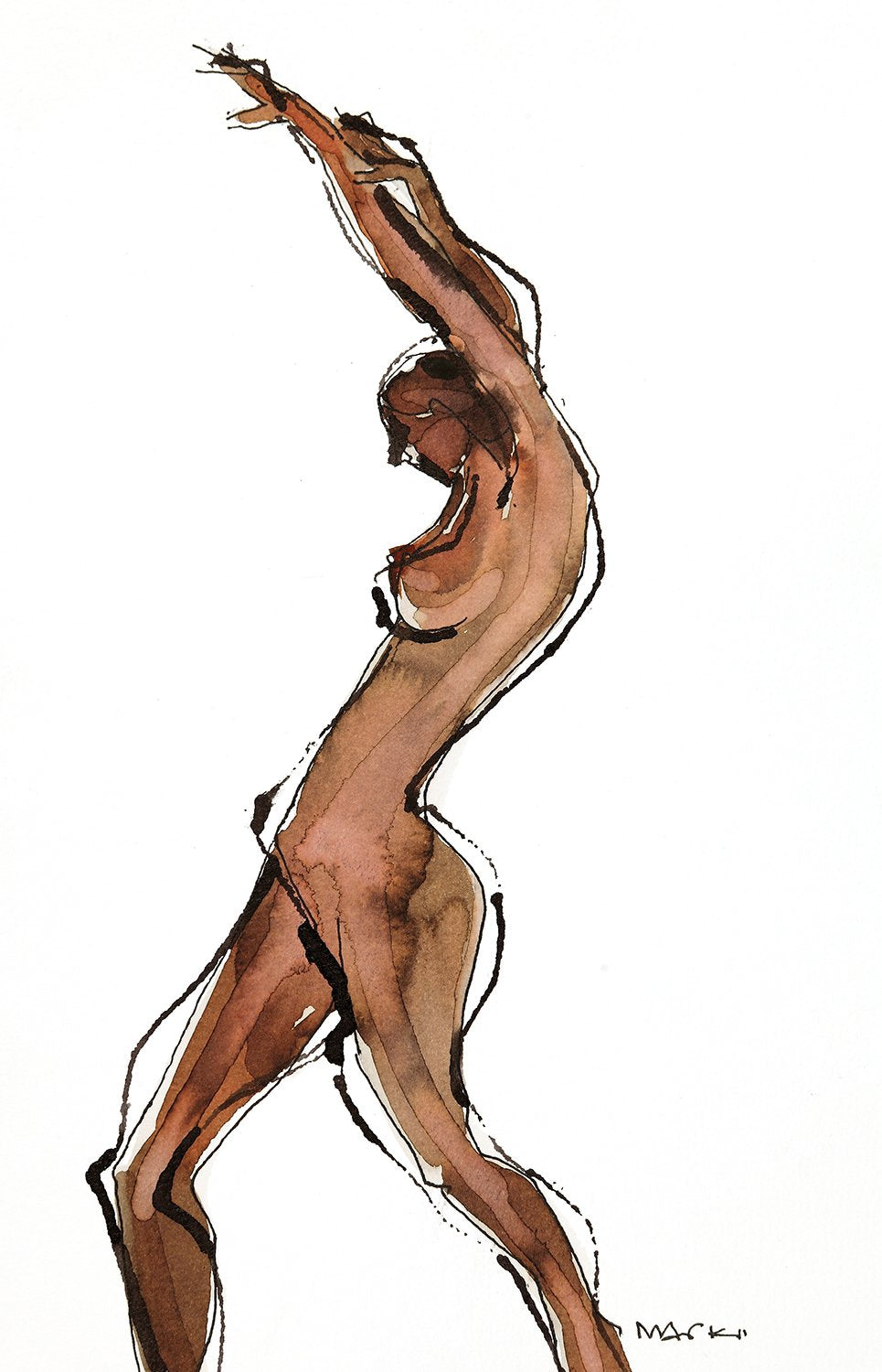Nude 3|S. Mark Rathinaraj- Pen and Ink on Paper, , 8.5 x 5.5 inches
