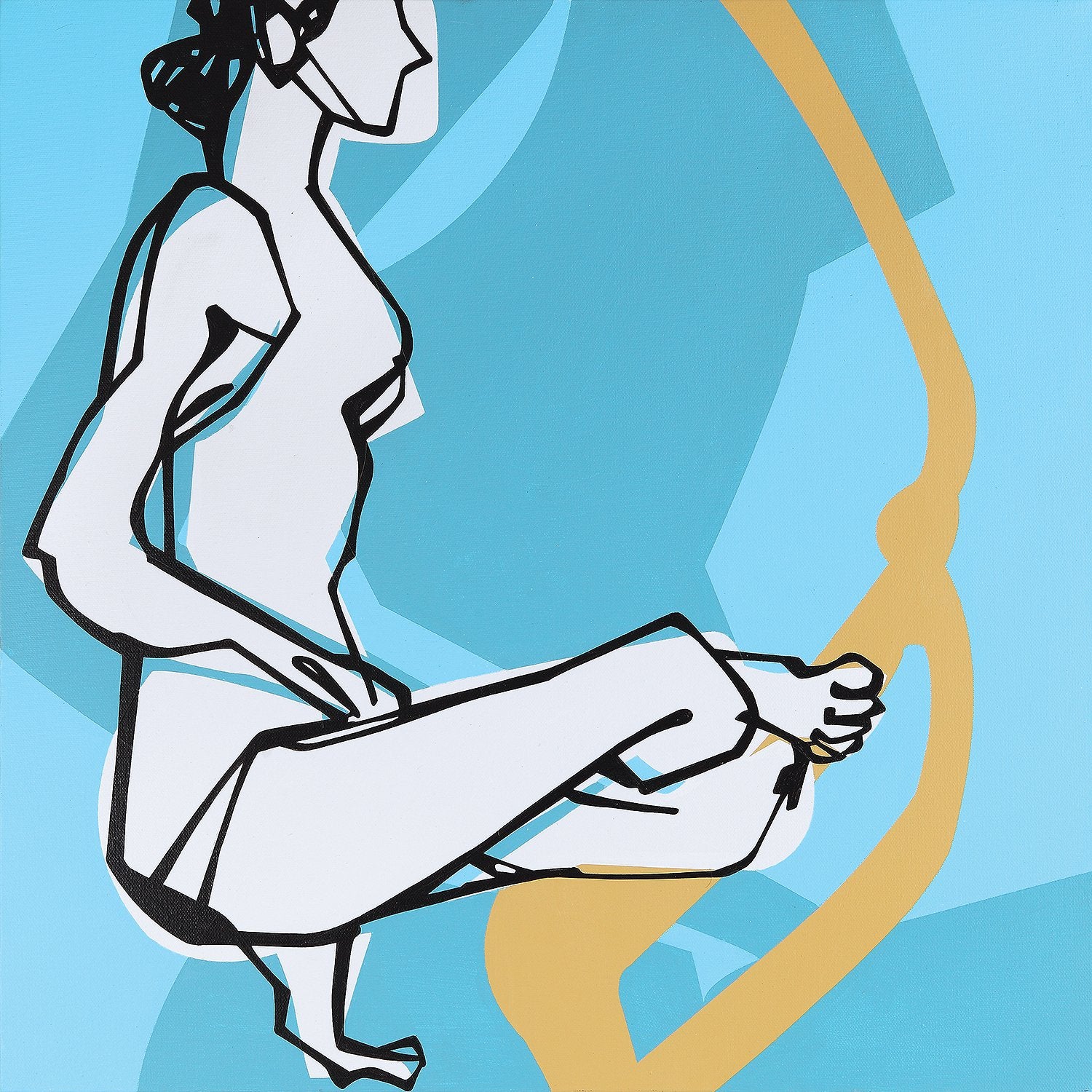 Yoga 43|S. Mark Rathinaraj- Acrylic on Canvas, , 24 x 24 inches