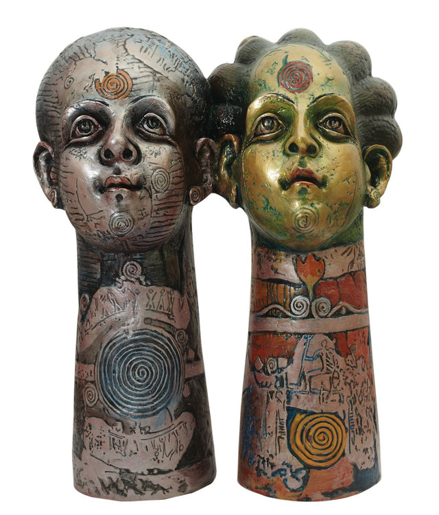 Head 2|Bolla Srinivas Reddy- Painted Fiberglass , 2011, 22 x 13 x 17 inches