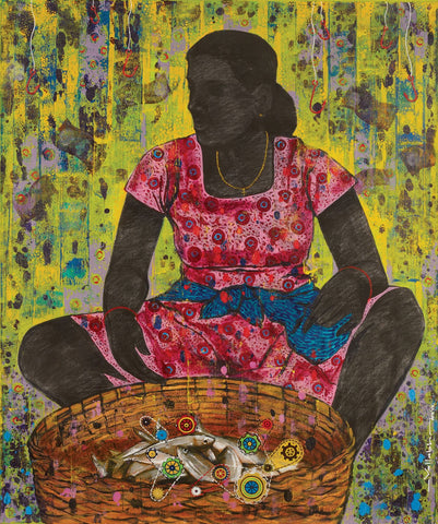 Lost culture 4|Vallabh Govind Namshikar- Mixed Media on Canvas, 2015, 36 x 30 inches