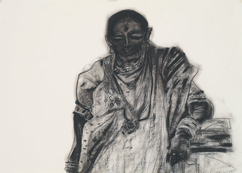 Performer 295|S. Mark Rathinaraj- Charcoal on Board, , 19.5 x 27.5 inches