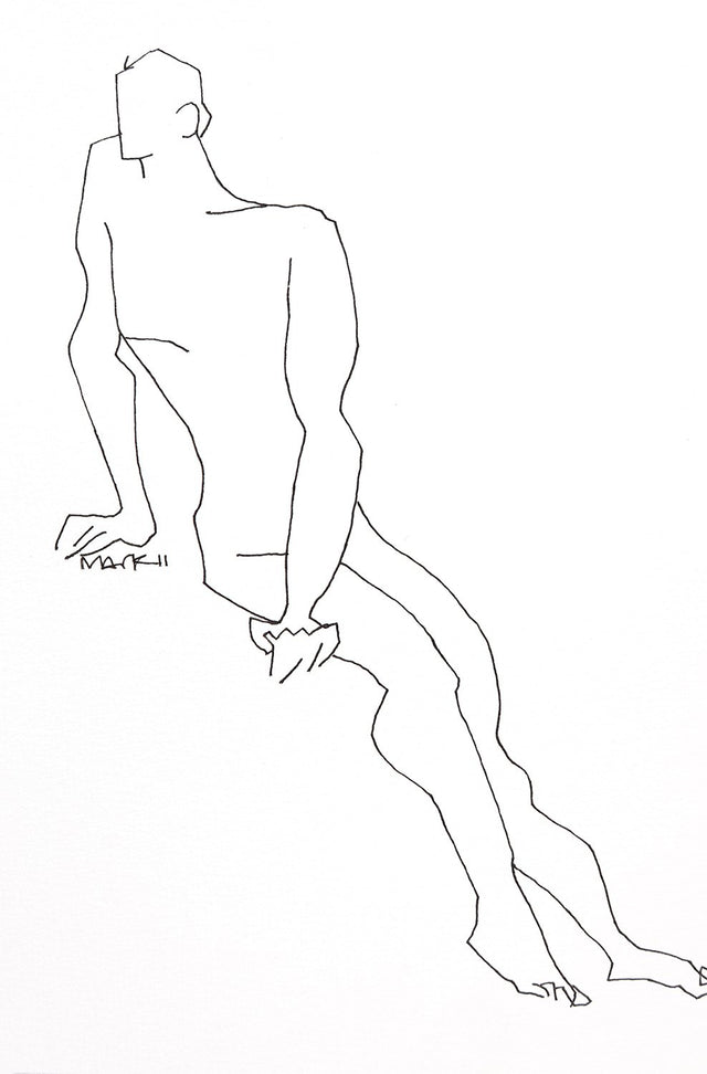 Nude 4|S. Mark Rathinaraj- Pen and Ink on Paper, , 8.5 x 5.5 inches