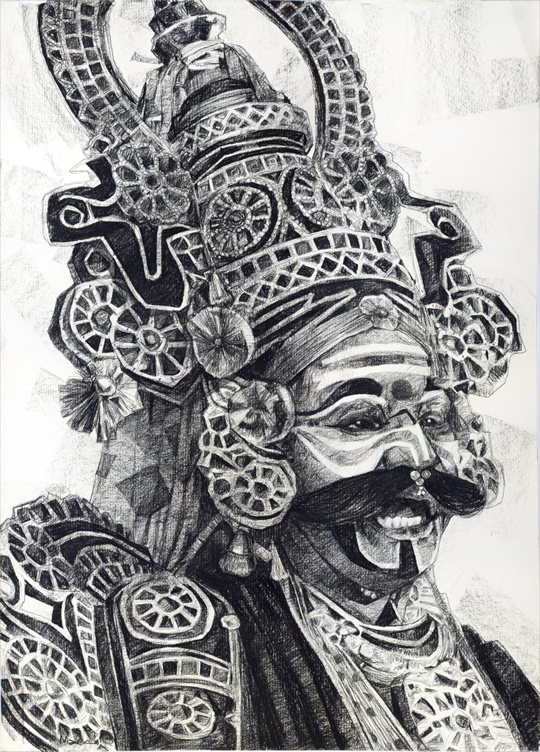 Performer 355|S. Mark Rathinaraj- Charcoal on Board, , 39 x 28 inches