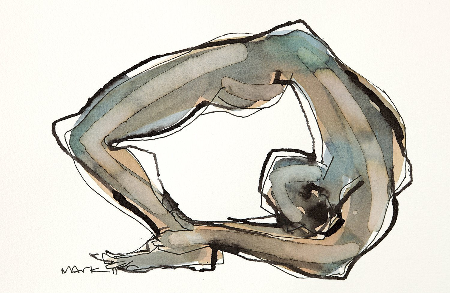 Yoga 44|S. Mark Rathinaraj- Pen and Ink on Paper, , 5.5 x 8.5 inches