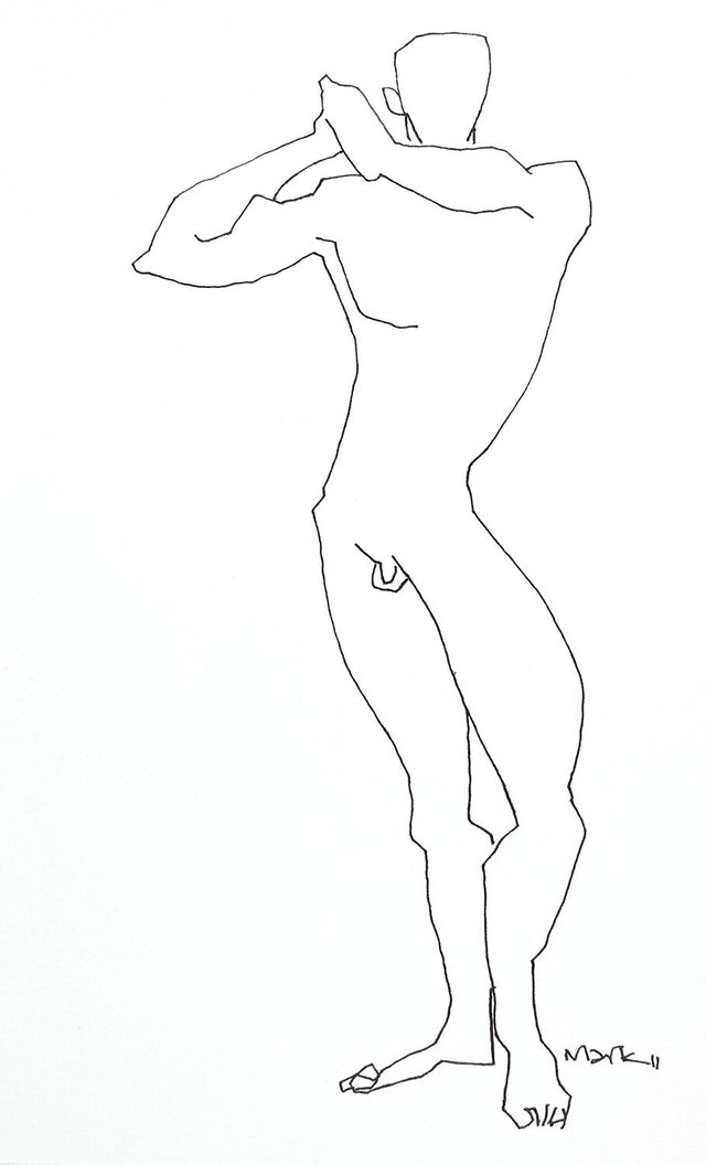 Nude 5|S. Mark Rathinaraj- Pen and Ink on Paper, , 8.5 x 5.5 inches