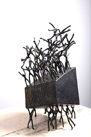 Human Box  2 Variable|K.S. Radhakrishnan- Bronze, 2013, 8.5 x 8.5 x 15 inches