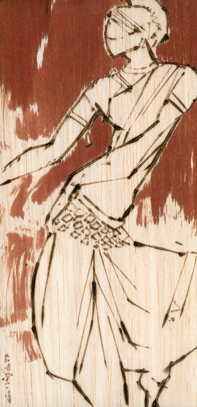 Performer 246|S. Mark Rathinaraj- Pyrography on Balsa Wood, , 8 x 4 inches