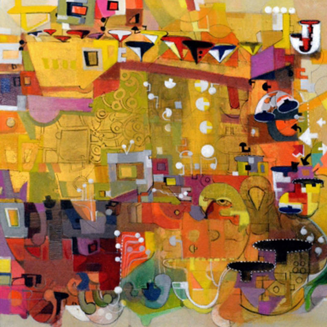 Urban Mirage|Madan Lal- Acrylic on Canvas, 2015, 26 x 26 inches