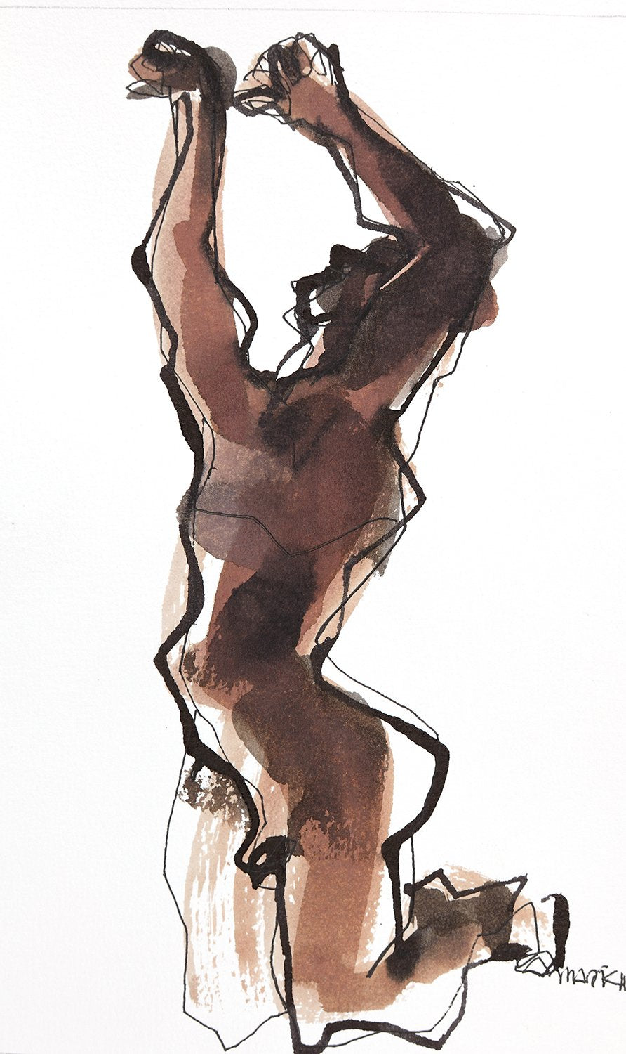 Nude 8|S. Mark Rathinaraj- Pen and Ink on Paper, , 8.5 x 5.5 inches
