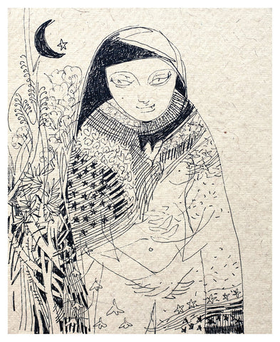 Beside of my Dream 22|A. Vasudevan- Pen and Ink on Board, 2013,  7 x 5 inches