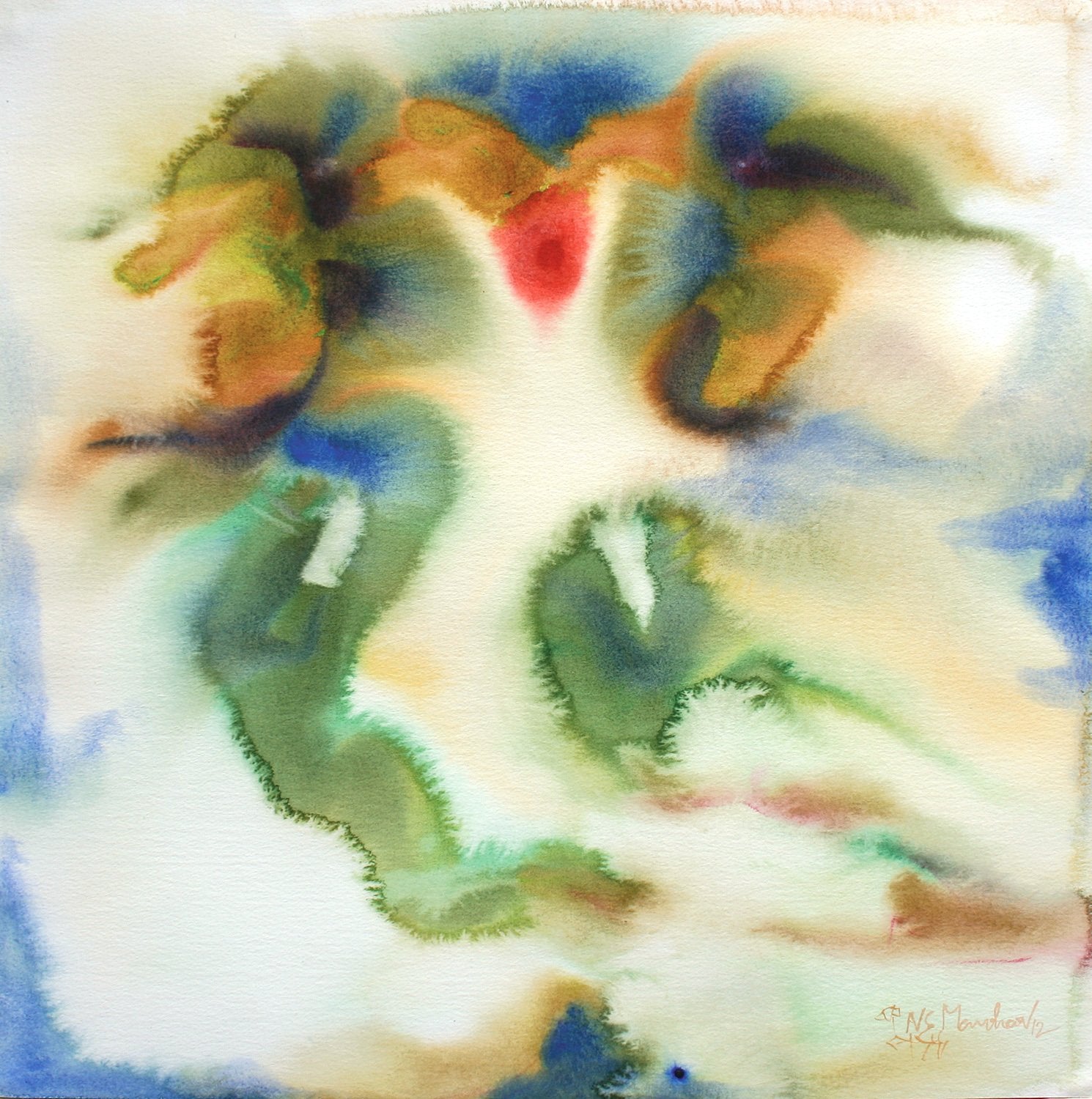 Ganesha 19|N.S. Manohar- Water colour on Board, 2012, 21.5 x 21.5 inches