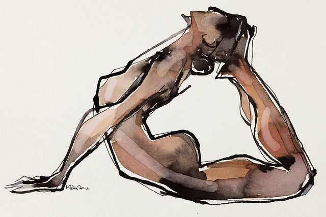 Yoga 54|S. Mark Rathinaraj- Pen and Ink on Paper, , 5.5 x 8.5 inches
