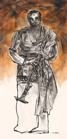 Performer 127|S. Mark Rathinaraj- Acrylic on Canvas, , 60 x 30 inches