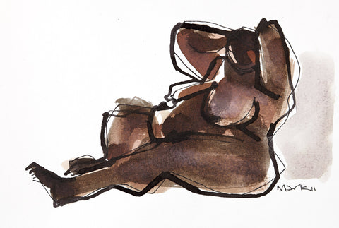 Nude 12|S. Mark Rathinaraj- Pen and Ink on Paper, , 5.5 x 8.5 inches