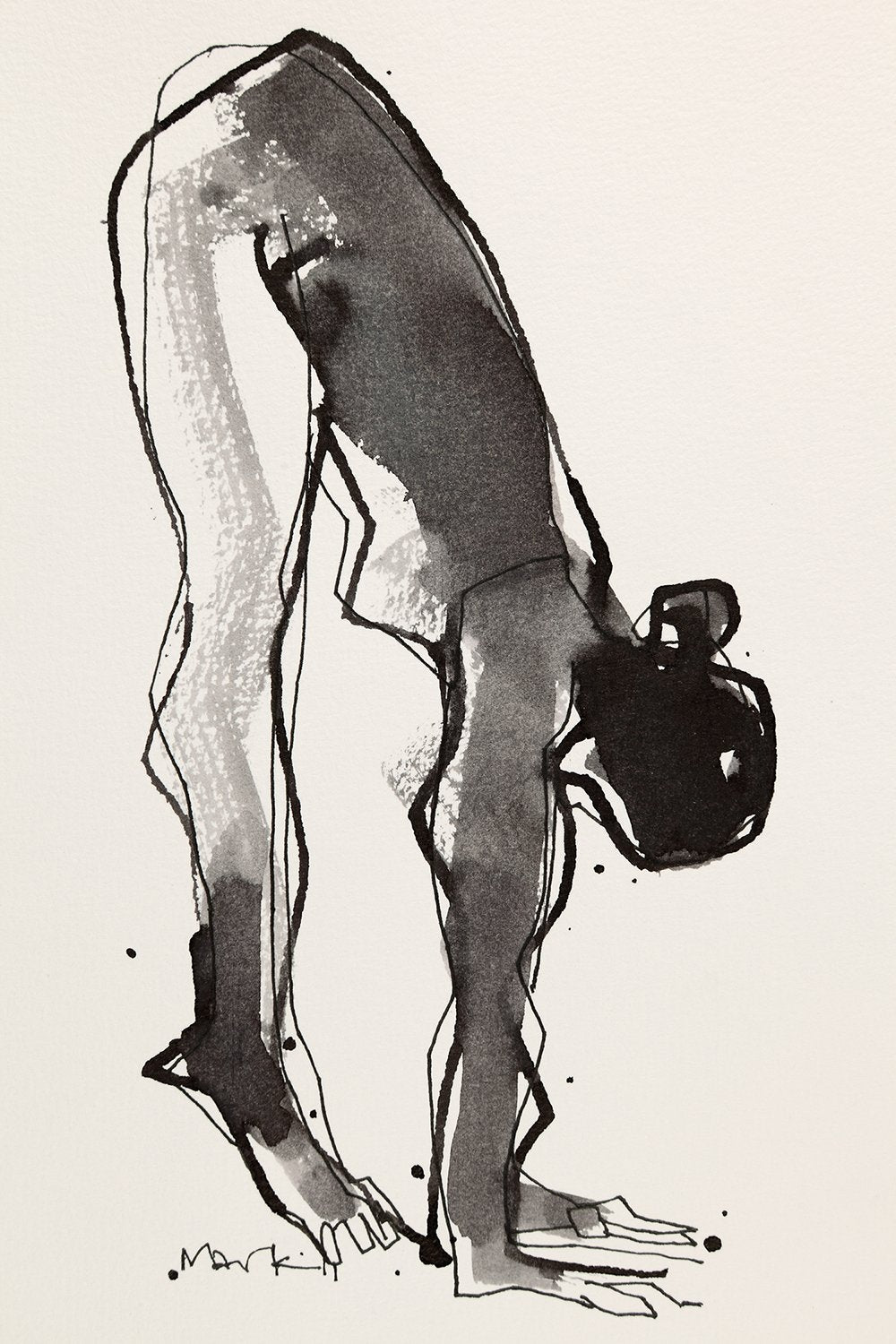 Yoga 16|S. Mark Rathinaraj- Pen and Ink on Paper, , 8.5 x 5.5 inches