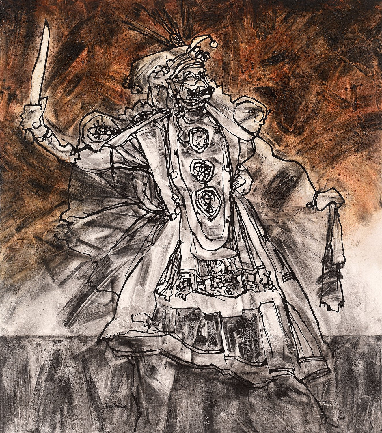 Performer 132|S. Mark Rathinaraj- Acrylic on Canvas, , 48 x 42 inches