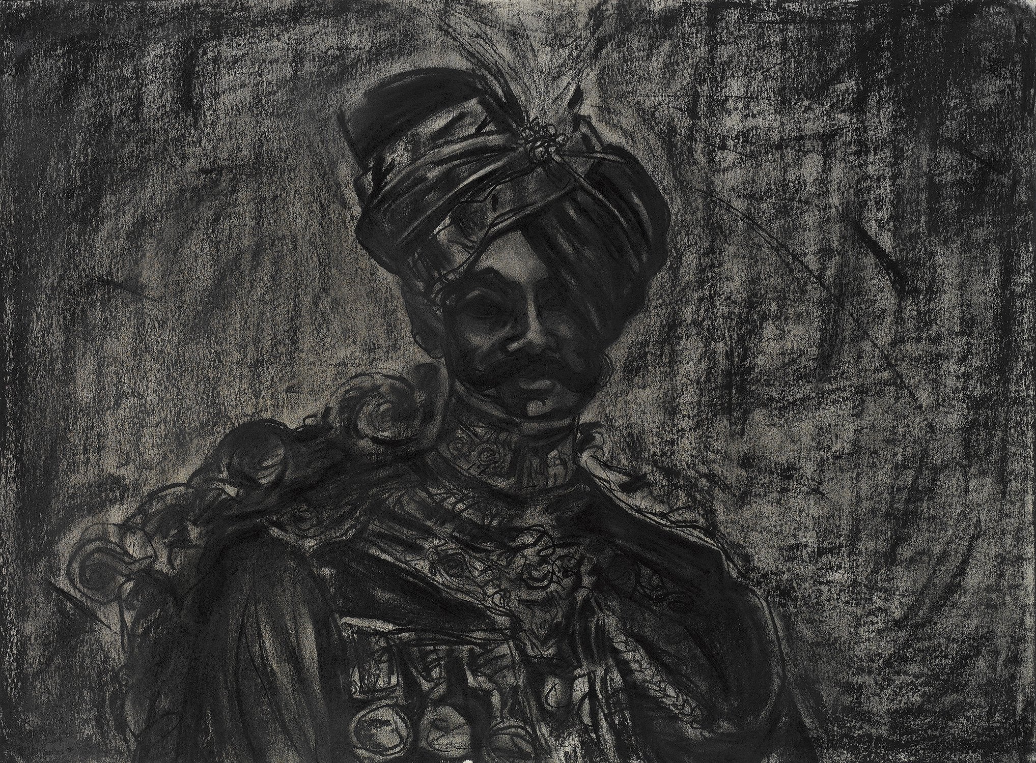 king III|S. Mark Rathinaraj- Charcoal on Board, , 20.5 x 27.5 inches