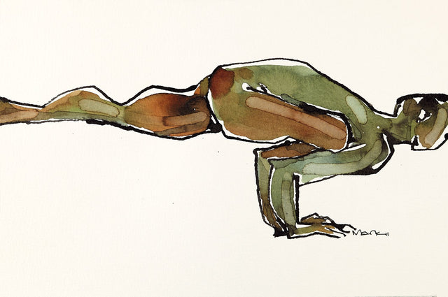 Yoga 23|S. Mark Rathinaraj- Pen and Ink on Paper, , 5.5 x 8.5 inches
