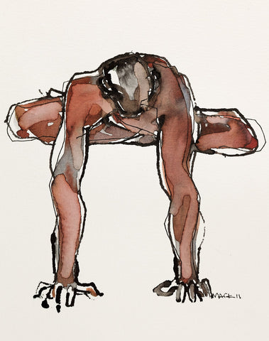 Yoga 25|S. Mark Rathinaraj- Pen and Ink on Paper, , 8.5 x 5.5 inches