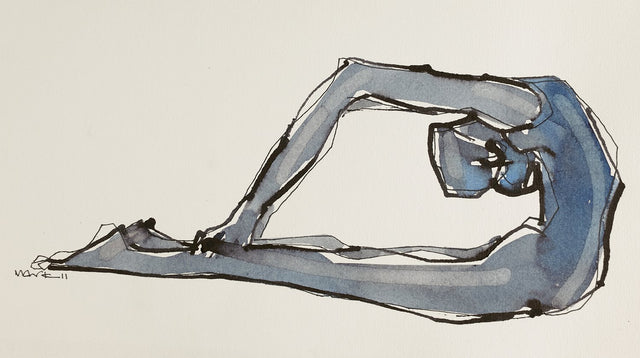 Yoga 27|S. Mark Rathinaraj- Pen and Ink on Paper, , 8.5 x 5.5 inches