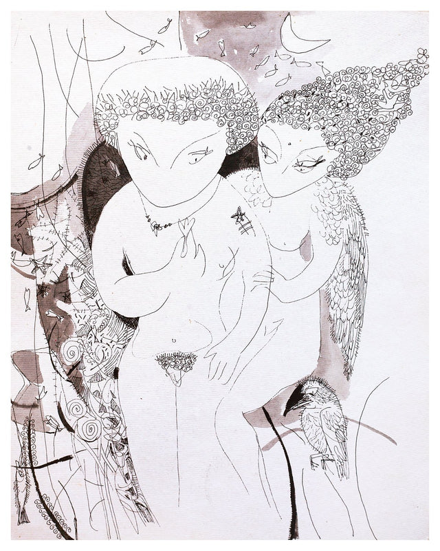 Beside of my Dream 36|A. Vasudevan- Pen and ink on board, 2013, 14.5 x 10.5 inches