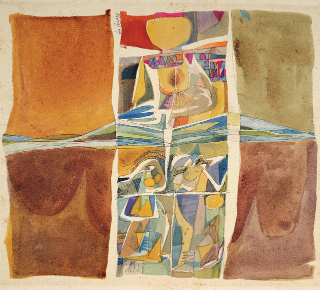 Composition 2|Dhiraj Choudhury- Watercolor on Paper , 1969, 20 x 24 inches