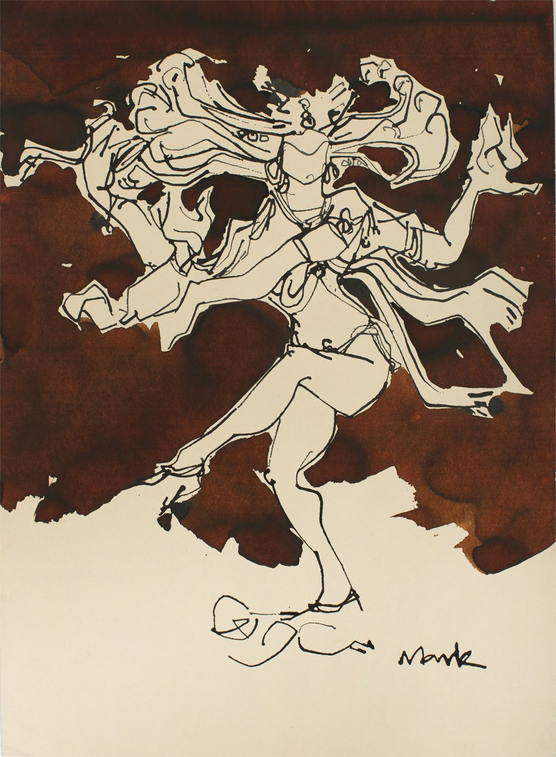 Natarajar III|S. Mark Rathinaraj- Pen and Ink on Paper, , 21 x 15 inches