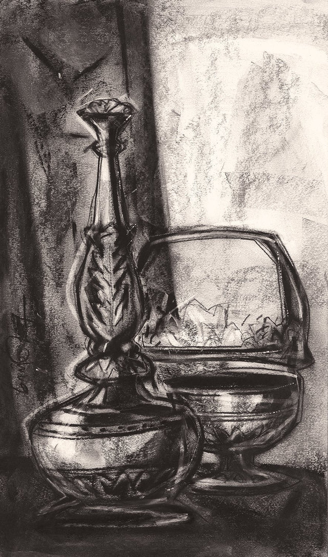 Still Life|S. Mark Rathinaraj- Charcoal on Board, , 19 x 11 inches