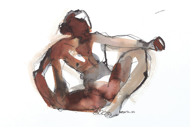Nude 23|S. Mark Rathinaraj- Pen and Ink on Paper, , 11.5 x 8.25 inches