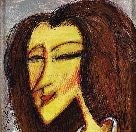 My Mona Lisa|Dhiraj Choudhury- Acrylic on canvas, 2005, 5 x 5 inches