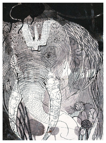 Beside of my Dream 40|A. Vasudevan- Pen and ink on board, 2013,  14.5 x 10.5 inches