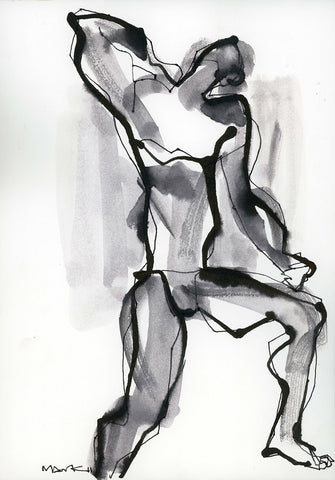 Nude 25|S. Mark Rathinaraj- Pen and Ink on Paper, , 11.5 x 8.25 inches