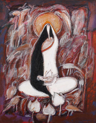 Meditation|Dhiraj Choudhury- Acrylic on canvas, 2016, 18 x 14 inches