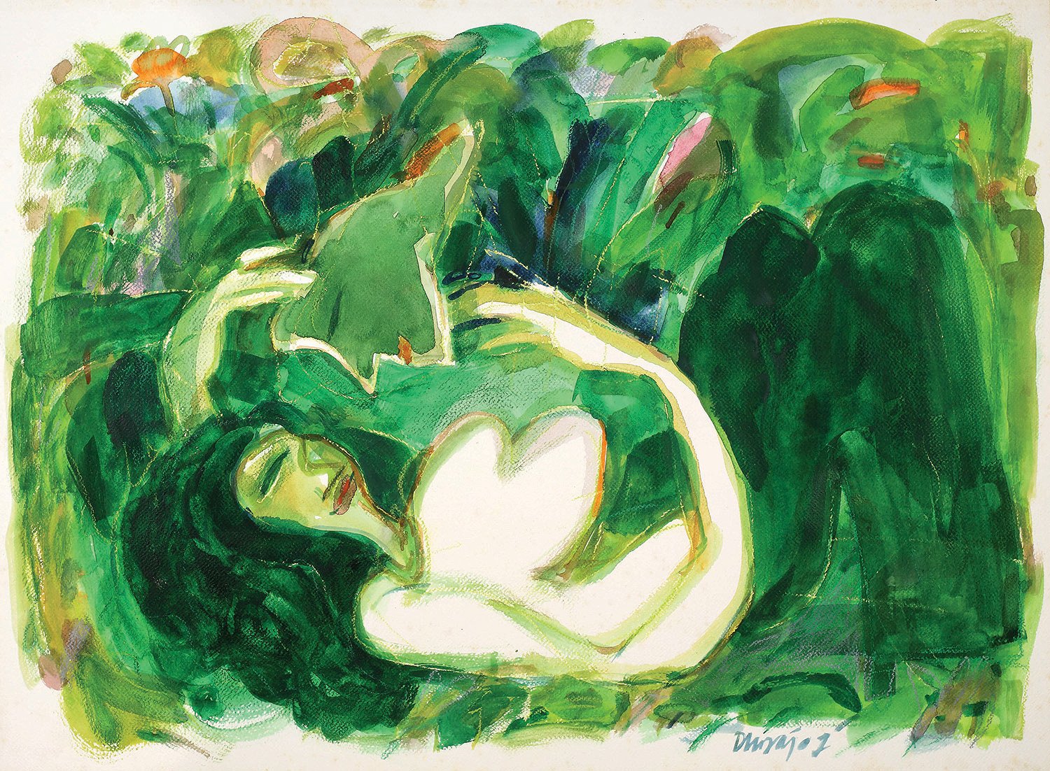 Lovers|Dhiraj Choudhury- Watercolor on Paper , 2007, 22 x 30 inches