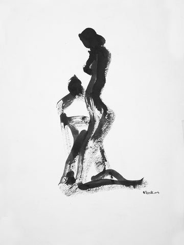 Nude 31|S. Mark Rathinaraj- Pen and Ink on Paper, , 12 x 10 inches