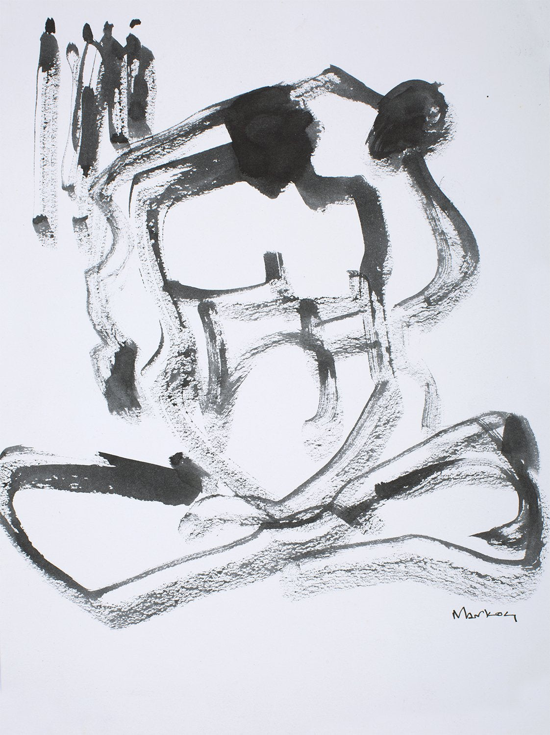 Nude 32|S. Mark Rathinaraj- Pen and Ink on Paper, , 13.5 x 10 inches