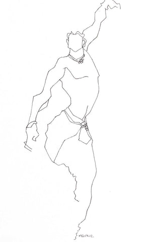 Performer 182|S. Mark Rathinaraj- Pen and Ink on Paper, , 8.5 x 5.5 inches