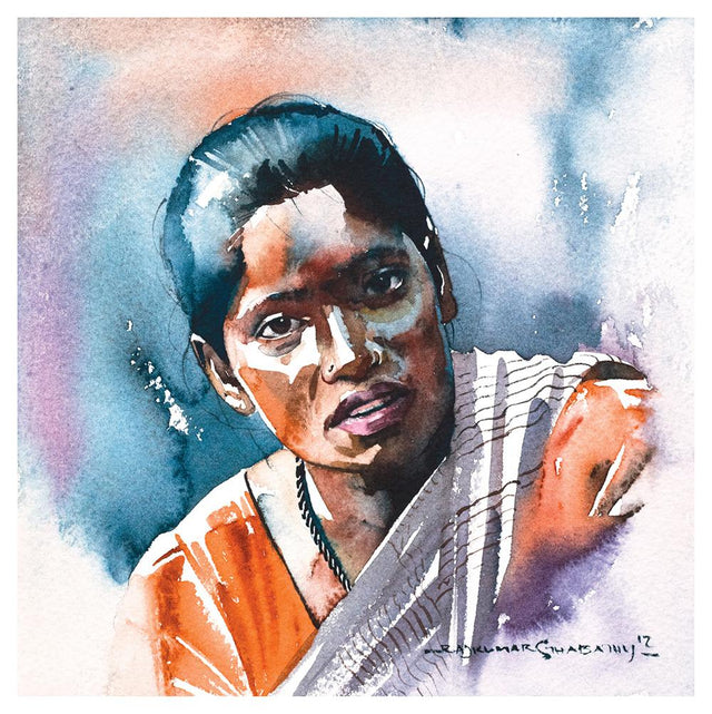 Portrait Series 52|R. Rajkumar Sthabathy- Water Color on Paper, 2012, 7 x 7 inches