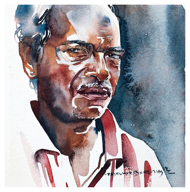 Portrait Series 54|R. Rajkumar Sthabathy- Water Color on Paper, 2012, 7 x 7 inches