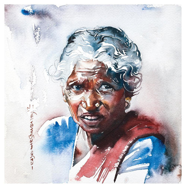 Portrait Series 55|R. Rajkumar Sthabathy- Water Color on Paper, 2012, 7 x 7 inches