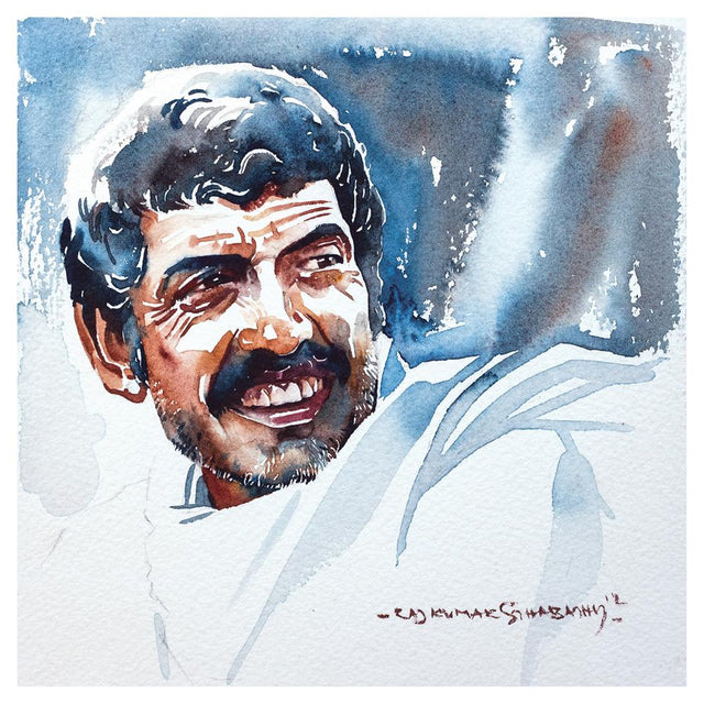Portrait Series 57|R. Rajkumar Sthabathy- Water Color on Paper, 2012, 7 x 7 inches