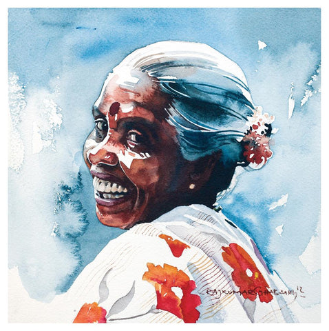 Portrait Series 58|R. Rajkumar Sthabathy- Water Color on Paper, 2012, 7 x 7 inches