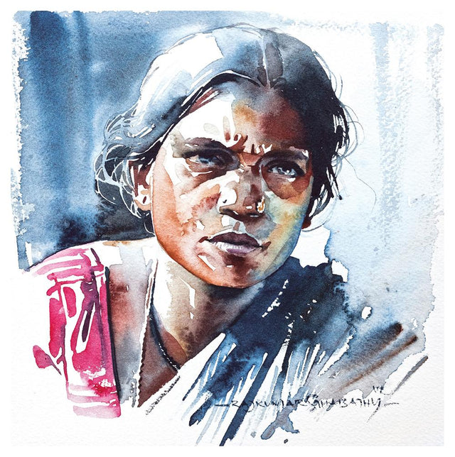 Portrait Series 59|R. Rajkumar Sthabathy- Water Color on Paper, 2012, 7 x 7 inches