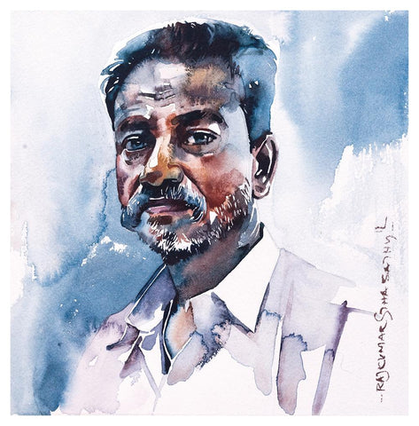 Portrait Series 64|R. Rajkumar Sthabathy- Water Color on Paper, 2012, 7 x 7 inches