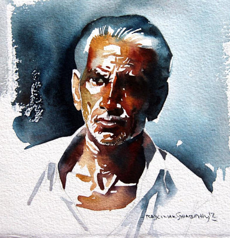 Portrait Series 78|R. Rajkumar Sthabathy- Water Color on Paper, 2012, 7 x 7 inches