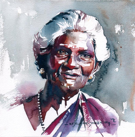 Portrait Series 80|R. Rajkumar Sthabathy- Water Color on Paper, 2012, 7 x 7 inches